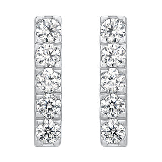 The Versa Stick Earrings withMoissanite Stone in Sterling Silver