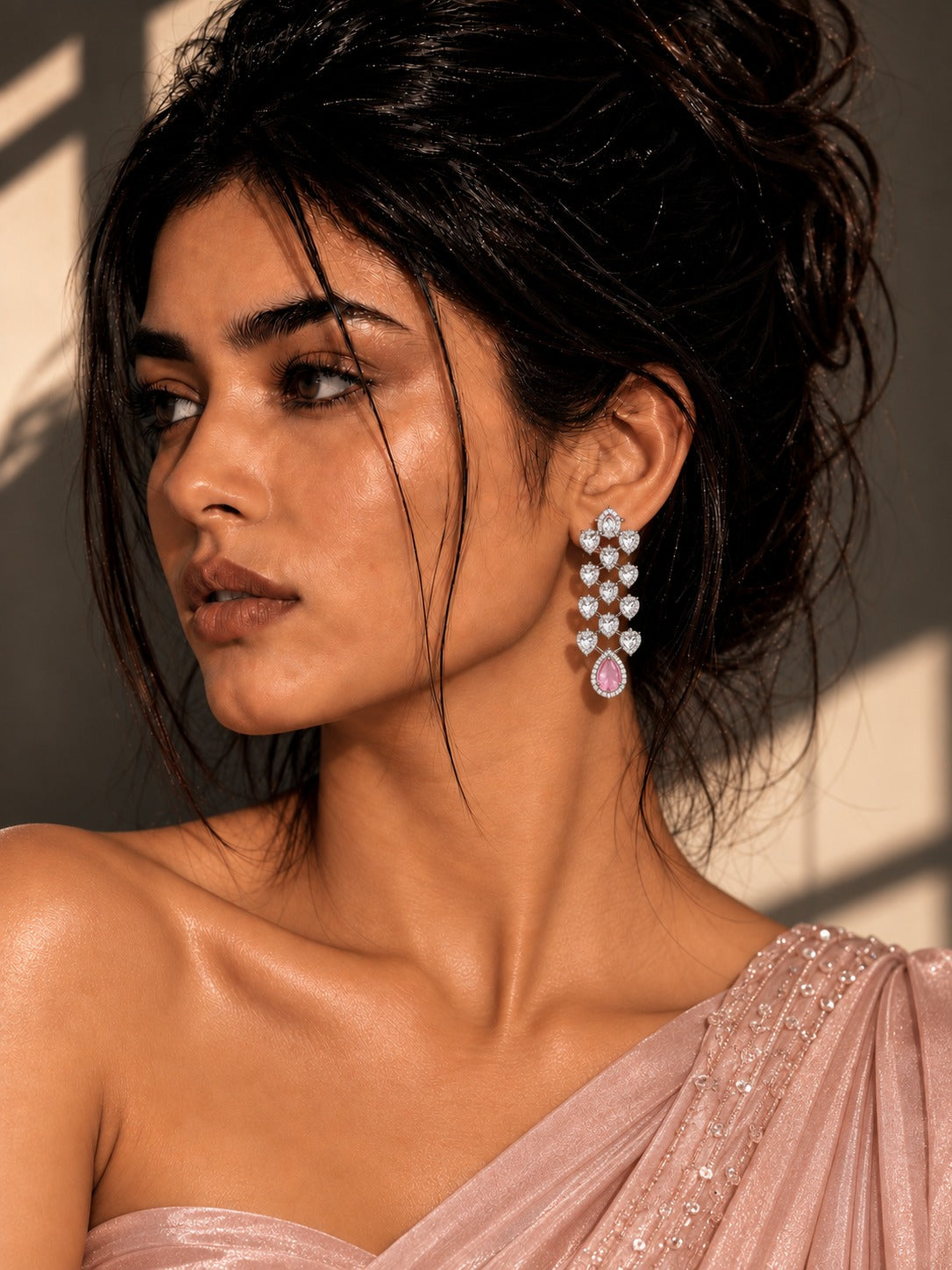 Céleste Pink Drop Earrings