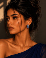 Sagar Blue Hoop Earrings