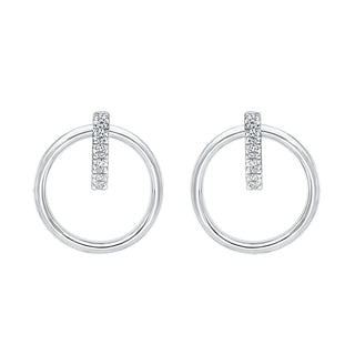 The Versa Stick Earrings withMoissanite Stone in Sterling Silver