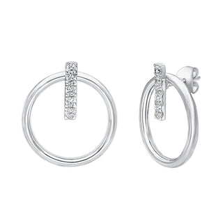 The Versa Stick Earrings withMoissanite Stone in Sterling Silver