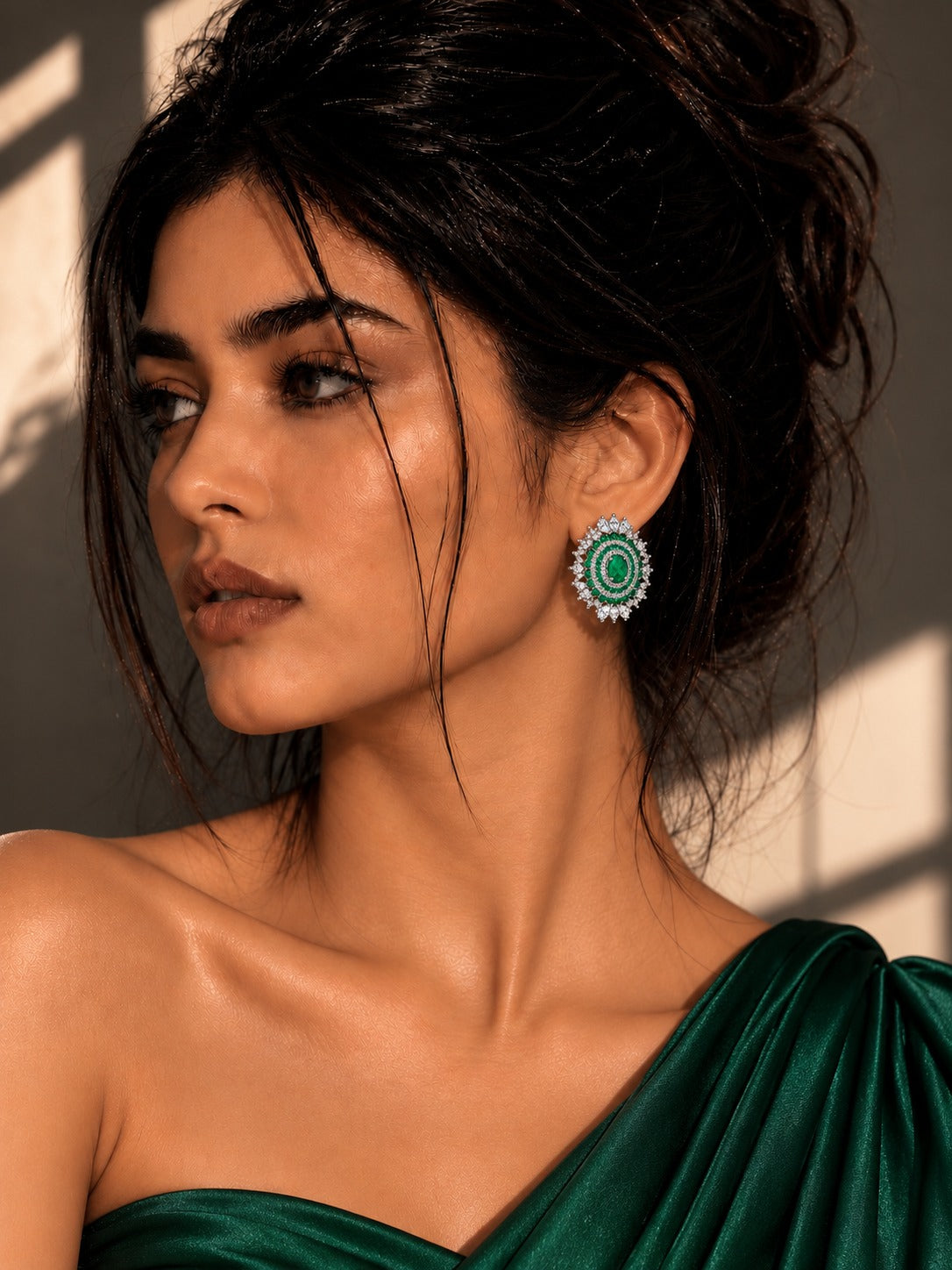 Kamal Green Stud Earrings