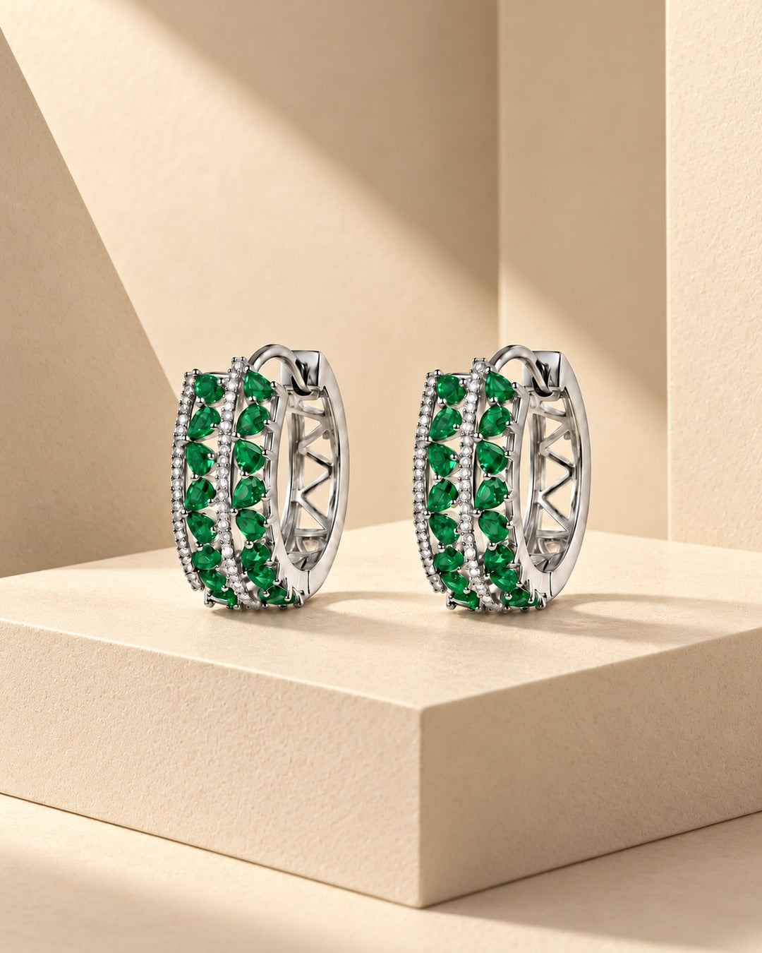 Tarang Green Hoop Earrings