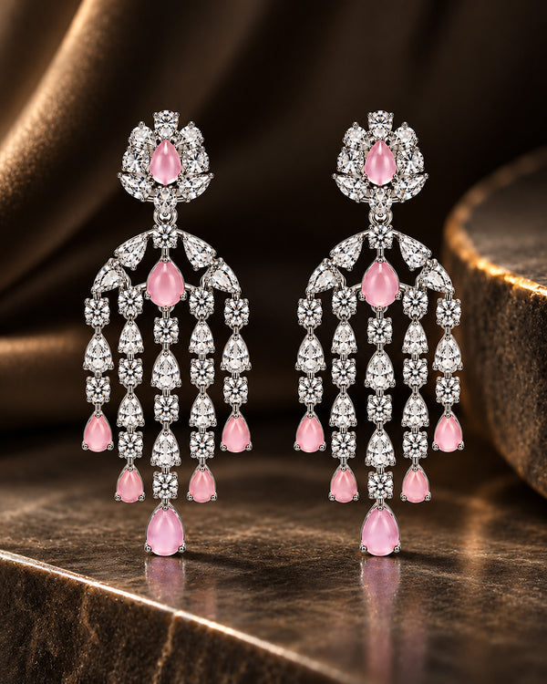 Asmani Pink Chandelier Earrings