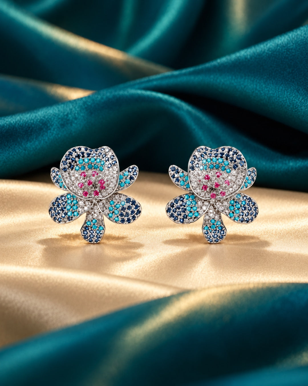 Nilofar Orchid Stud Earrings