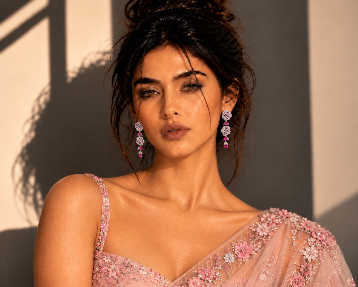 Gulab Cascade Earrings detail view