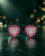 Camille Ruby Halo Earrings