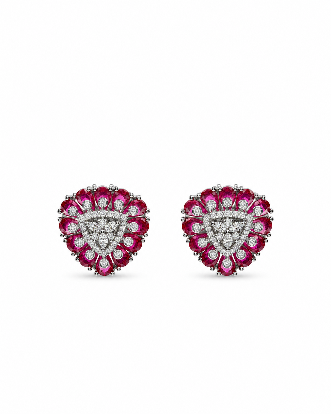 Camille Ruby Halo Earrings