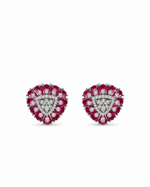 Camille Ruby Halo Earrings