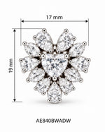 Celestine Diamond Heart Studs