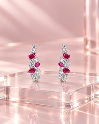 Anvika Red Hoop Earrings