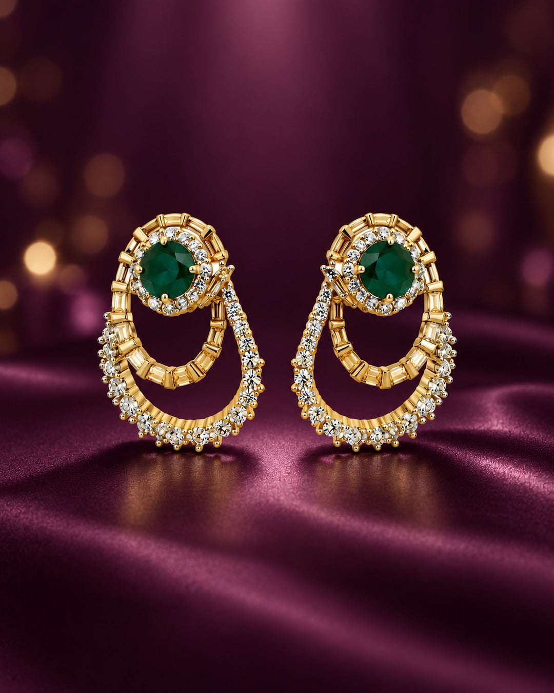 Zaira Emerald Stud Earrings