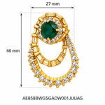 Zaira Emerald Studs measurements
