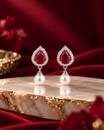 Zerina Red Drop Earrings