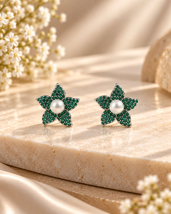 Zarevi Green Stud Earring