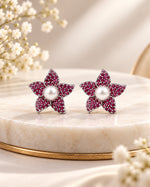 Veyara Red Flower Earrings