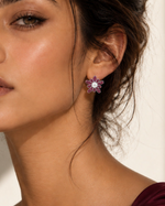 Zevika Red Stud Earrings