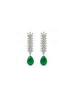 Elan Chevron Green Drop Earrings