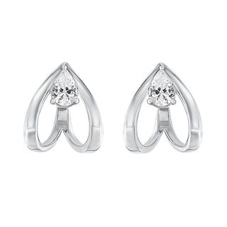 Pear Shaped Daily Wear with Pear Cut Moissanite Stone Earrings in Sterling Silver - Adila