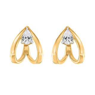 Pear Shaped Daily Wear with Pear Cut Moissanite Stone Earrings in Sterling Silver - Adila