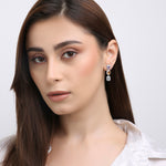 Dual-tone silver earrings for women