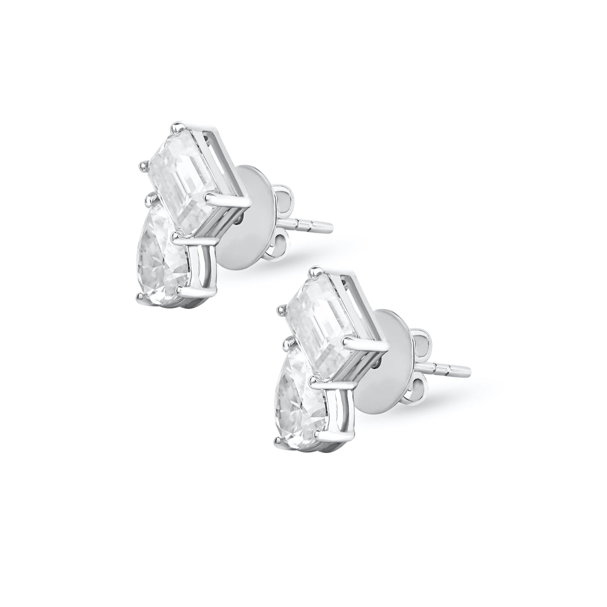 Eshani Duo Moissanite Stud Earrings