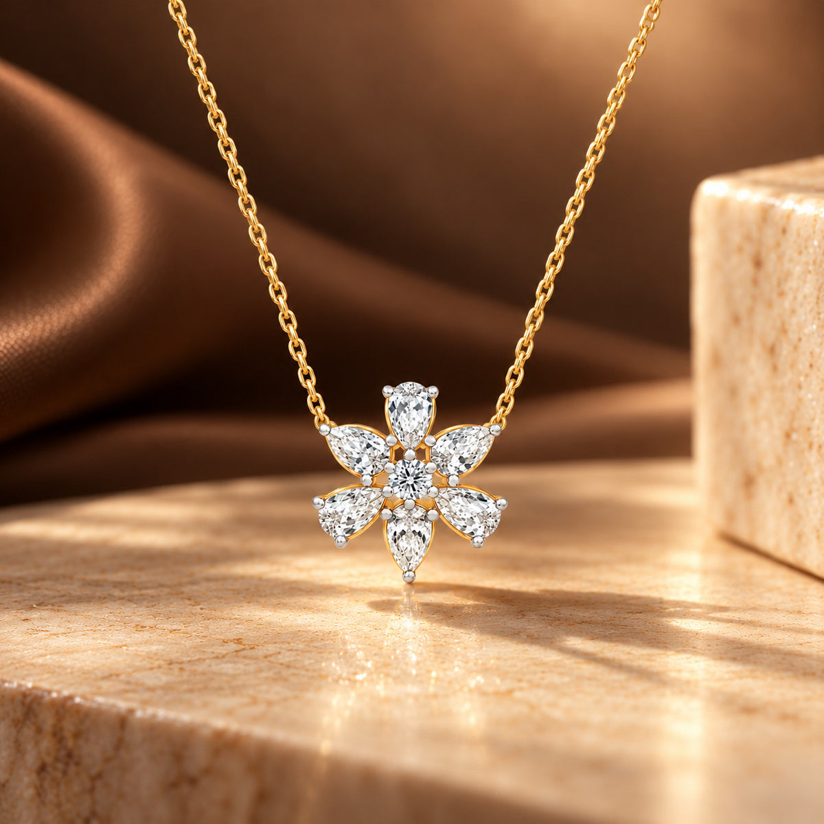 Nyra Blossom Moissanite Necklace