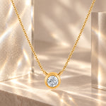 Noor Bezel Set Moissanite Necklace