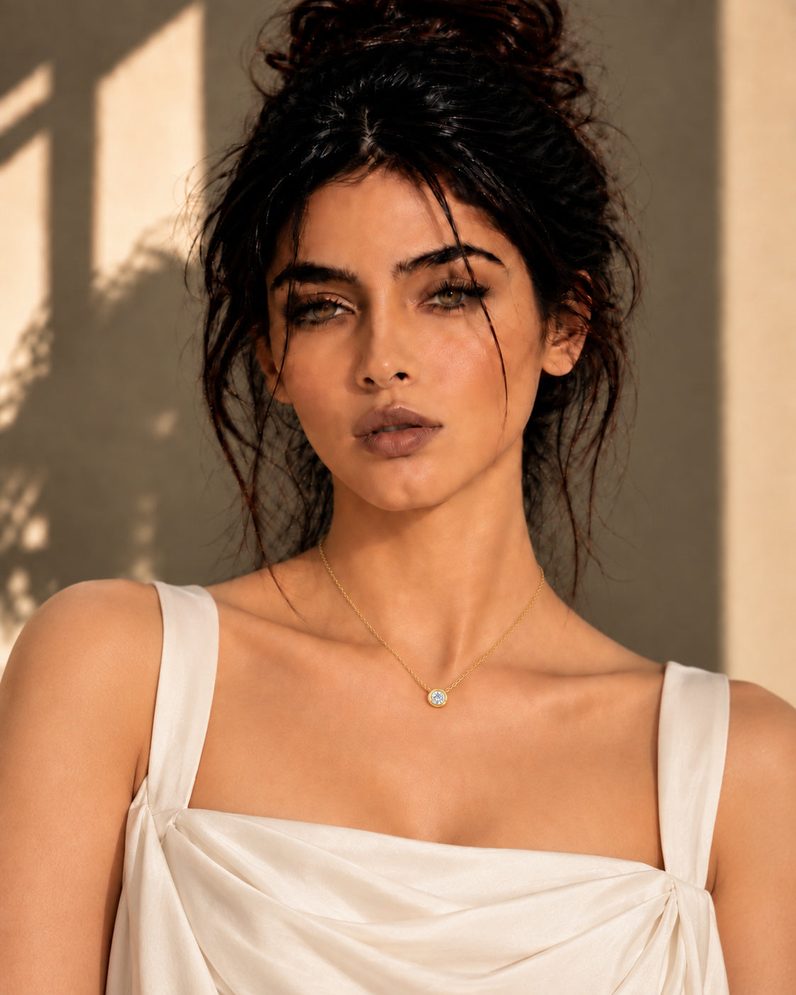 Noor Bezel Set Moissanite Necklace