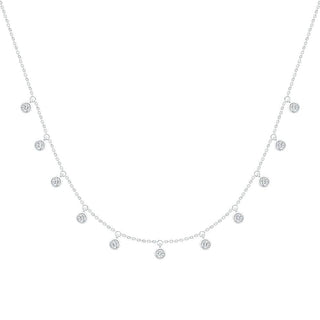 Station Moissanite Neckale in 925 Sterling Silver - Adila