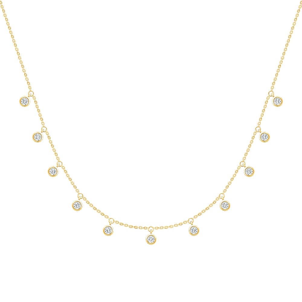 Station Moissanite Neckale in 925 Sterling Silver - Adila