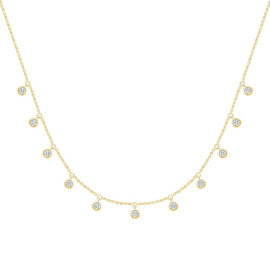 Station Moissanite Neckale in 925 Sterling Silver - Adila