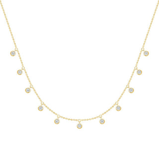 Station Neckale with Round Diamonds in Gold - Adila