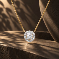 Celeste Halo Moissanite Necklace