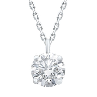 Sparkling 3/4ct Round Shape Moissanite Stone Solitaire Pendant in 925 Sterling Silver - Adila