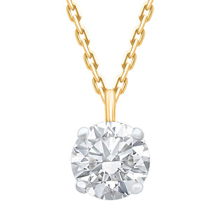 Sparkling 3/4ct Round Shape Moissanite Stone Solitaire Pendant in 925 Sterling Silver - Adila