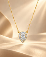 Arya Pear Halo Moissanite Necklace