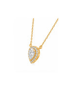 Arya Pear Halo Moissanite Necklace