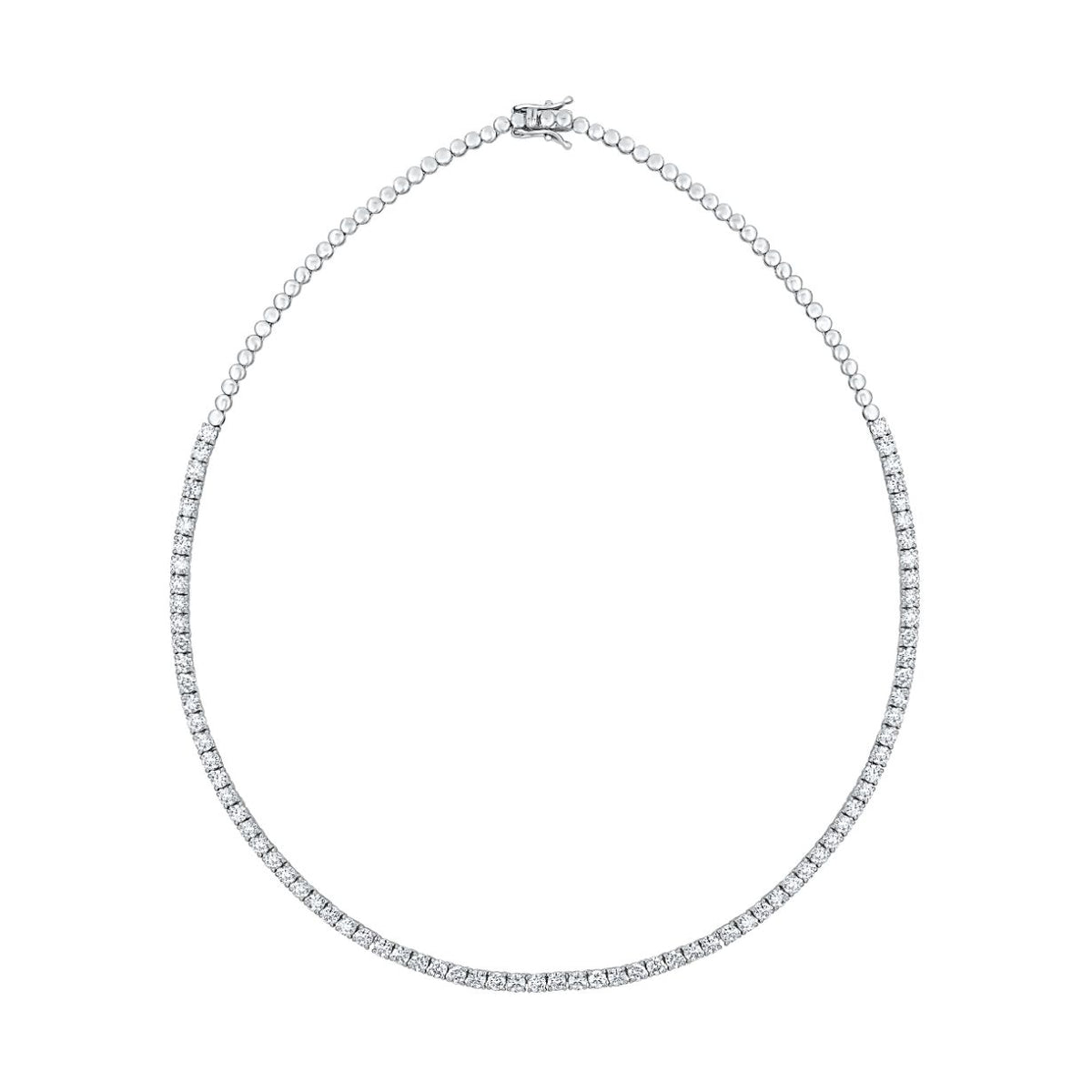 Nira 0.05 carat Round Moissanite Silver Tennis Necklace