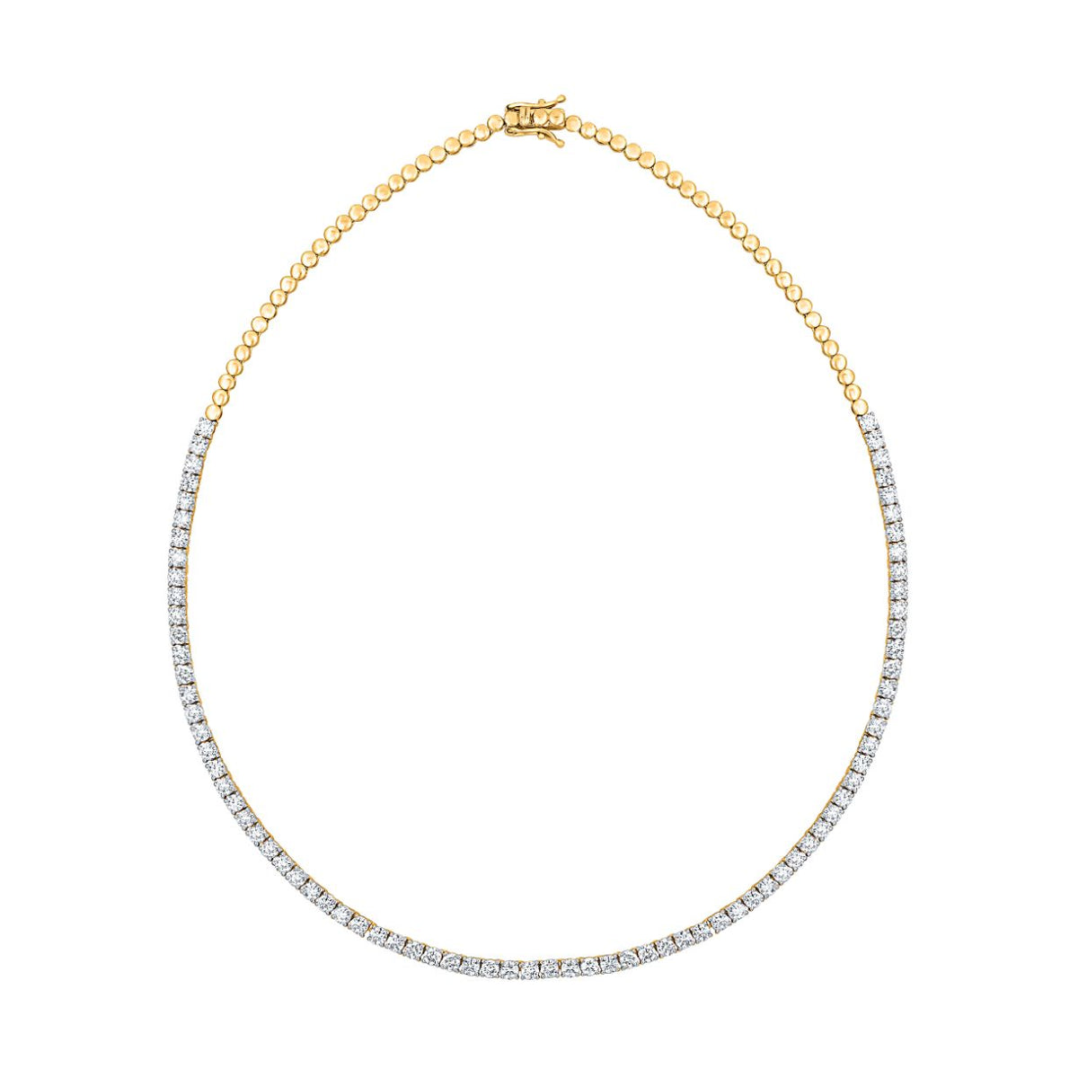 Nira 0.05 carat Round Moissanite Silver Tennis Necklace