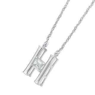 Alpahbet H Moissanite Necklace in 925 Sterling Silver - Adila