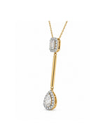 Aarohi Emerald & Pear Moissanite Lariat Necklace