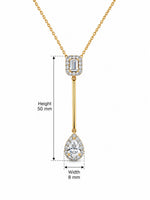Aarohi Emerald & Pear Moissanite Lariat Necklace