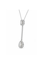 Aarohi Emerald & Pear Moissanite Lariat Necklace