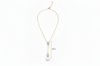 Aarohi Emerald & Pear Moissanite Lariat Necklace