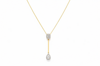 Aarohi Emerald & Pear Moissanite Lariat Necklace