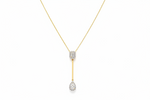 Aarohi Emerald & Pear Moissanite Lariat Necklace
