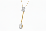 Aarohi Emerald & Pear Moissanite Lariat Necklace