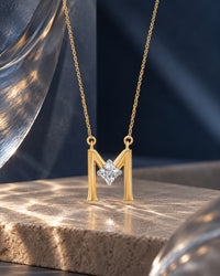 Myra Initial 'M' Moissanite Necklace