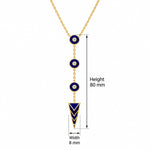 Indira Blue Enamel Moissanite Lariat Necklace